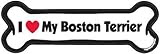 I Love My Boston Terrier Dog Bone Car Fridge Magnet 2