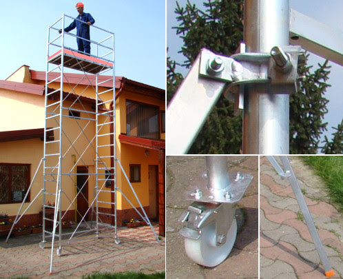 Schele mobile din otel tip NORM<br>cu suprafata podina  1,6 x 0,7m