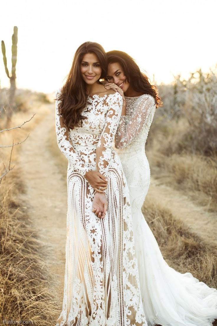 TOP 10 wedding  dresses  with long  sleeves  designers 