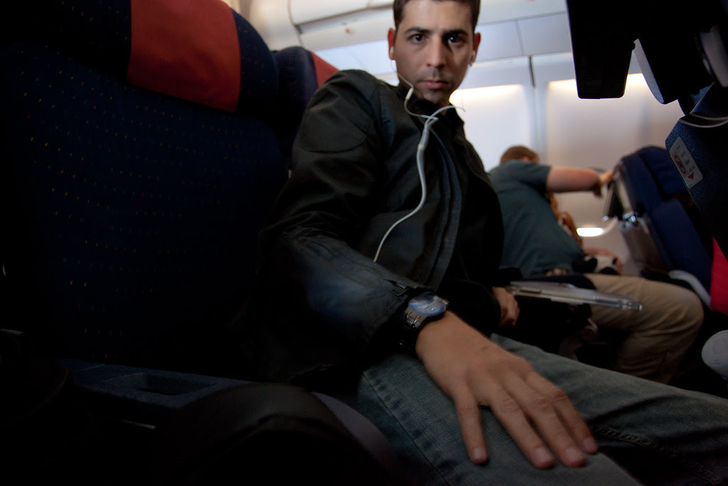 Autorretrato num avião