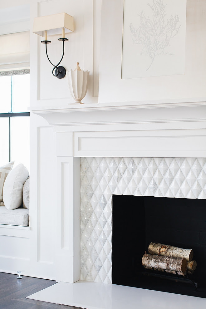 Beveled Diamond Tile Fireplace with Beveled Diamond Tile Beveled Diamond Tile Marble Beveled Diamond Tile White marble Beveled Diamond Tile