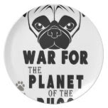 war for planet of pugs cool dog plate