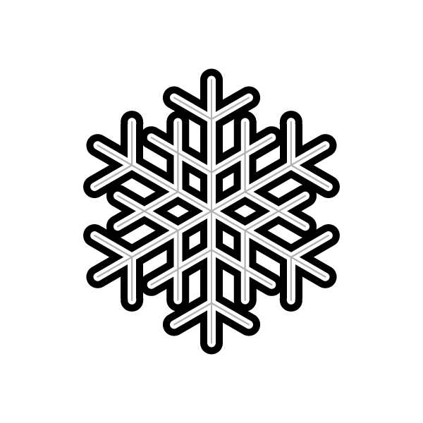 モノクロでかわいい雪の結晶2の無料イラスト 商用フリー オイデ43