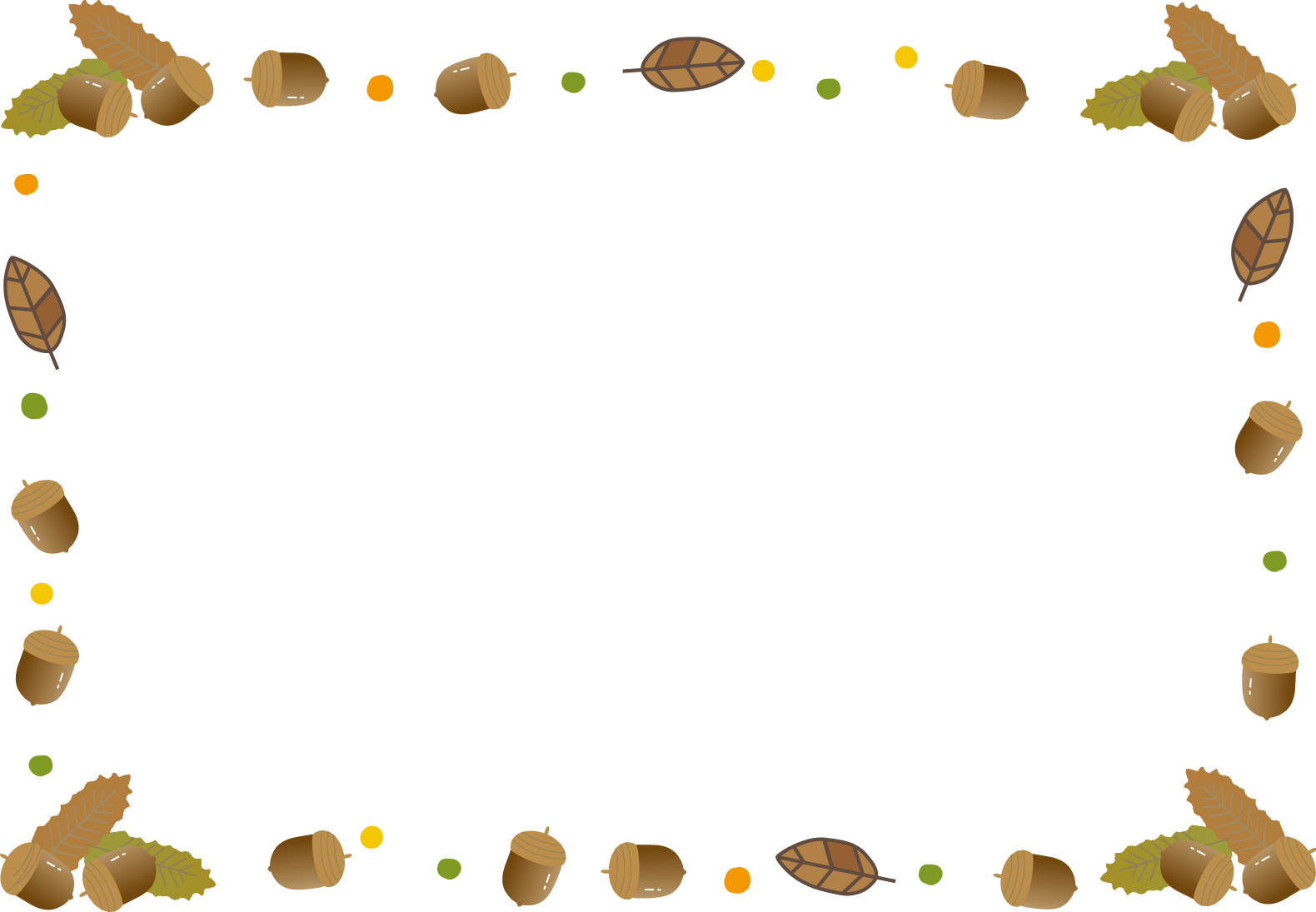 枠 吹き出しイラスト 秋どんぐり 無料イラスト素材