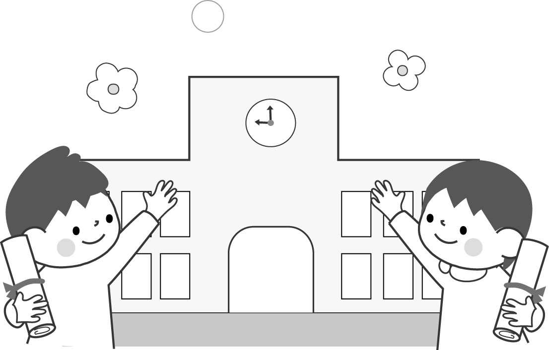 卒業式のイラスト 学校 無料イラスト フリー素材2