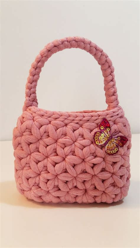 mini crochet bag cestino fettuccia cotone bag