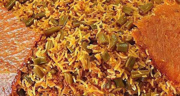 لوبیا پلو, loobia polo ,طرز تهیه لوبیا پلو,دستور پخت لوبیا پلو, g,fdh \g,