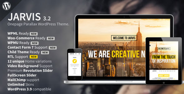 Jarvis v3.2 - Onepage Parallax WordPress Theme