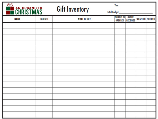 An Organized Christmas Part 6: Gift Inventory {Free Printable}