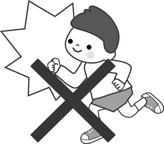 転ぶ 走るな危険 無料イラスト フリー素材2