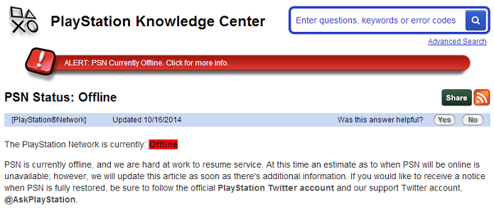 PSN está fora do ar, confirma o site da Sony (Foto: Reprodução)