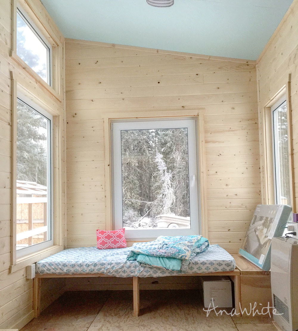 Ana White DIY Daybed for Tiny House Seating and Extra Ana White DIY Daybed for Tiny House Seating and Extra