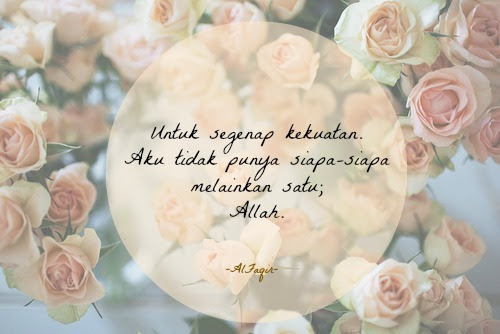 aziyan:

DIA lorongkan hati untuk diuji.
Lagi, jasad terasa lemah. 

Jatuh itu memang memenatkan. Tapi jatuh itulah juga yang bisa buat kita jadi kuat dan matang dalam proses berpikir.

Baca firmanNya, subhanAllah! Berderai.
Karena aku tahu, lorong itu nanti bisa buat kita tergaris senyum :’)
Qawiyy!. 

