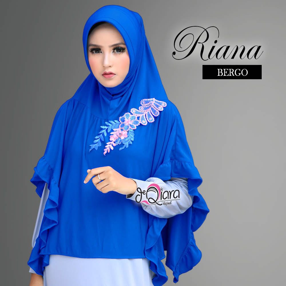 Bergo Riana Biru Jilbab Flow Idea