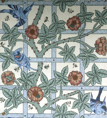 Trellis wallpaper, 1862, William Morris