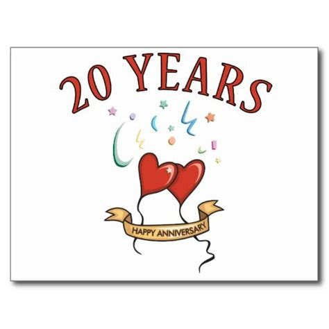 20th Wedding Anniversary Gifts Post Card   Hot Air Balloon  