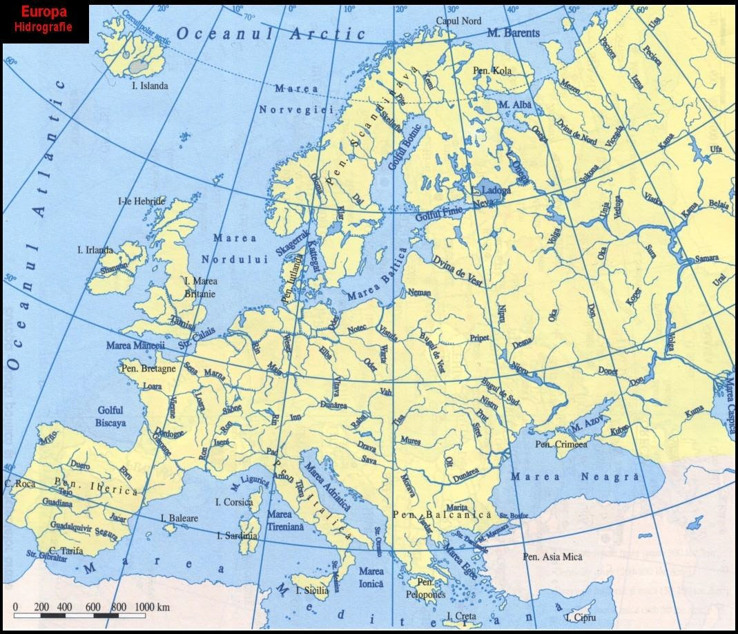 harta hidrografica a europei Harta Hidrografica – Harta Europa – GeoTutorials