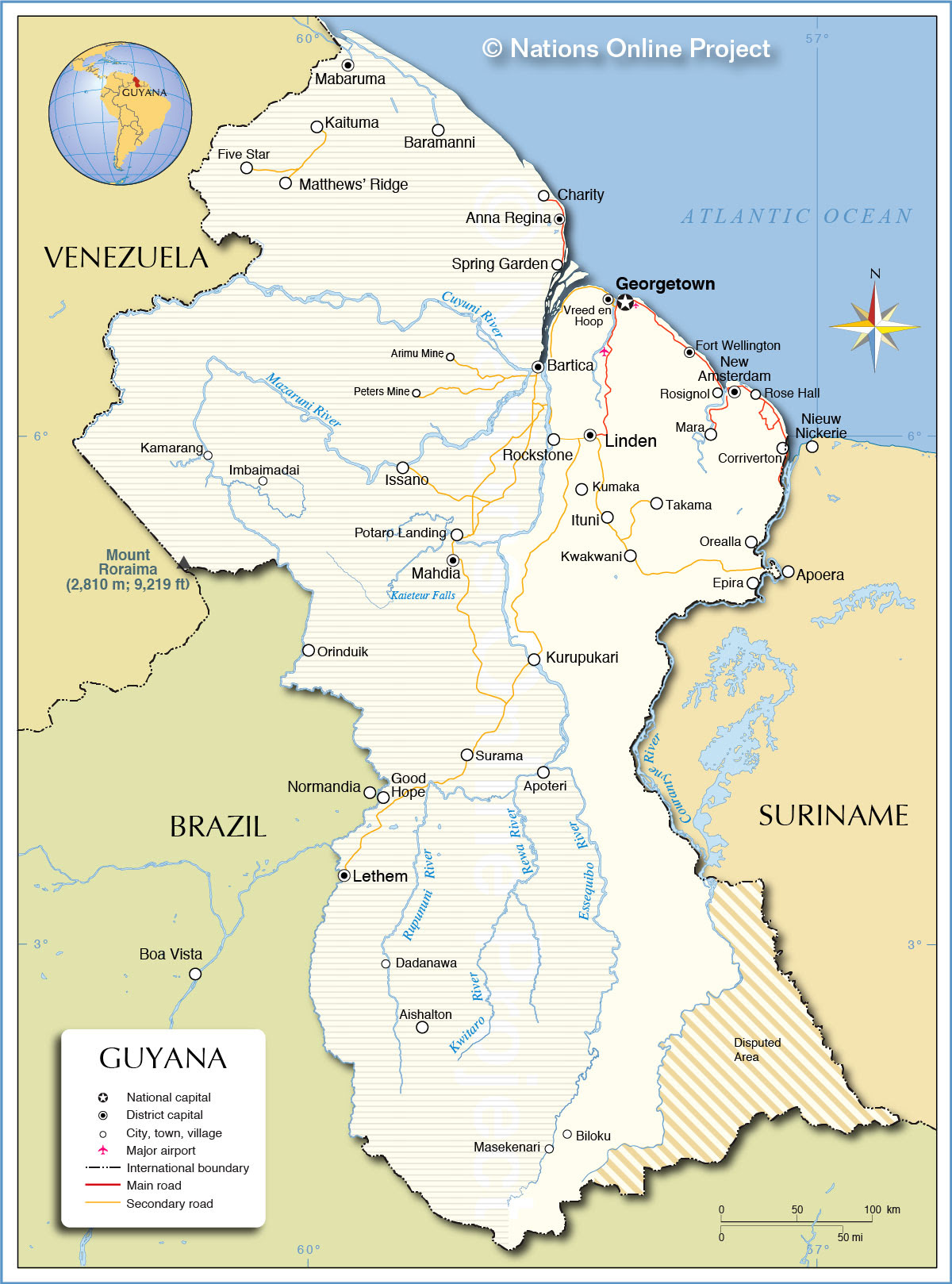 Political Map of Guyana  Nations Online Project