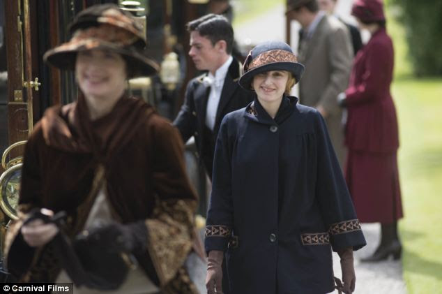 Tourist spot: Lady Cora and Lady Edith arrive at the castle which was filmed at Inveraray Castle on Loch Fyne in Argyll ¿ an area already hugely popular with tourists because of the idyllic landscape