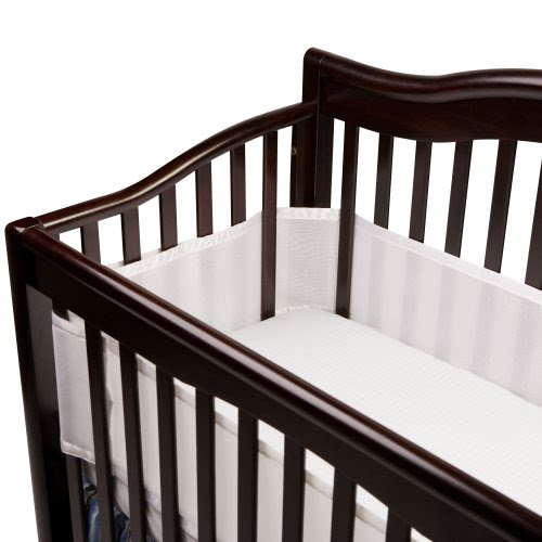 BreathableBaby Breathable Safer Bumper, Fits All Cribs, White