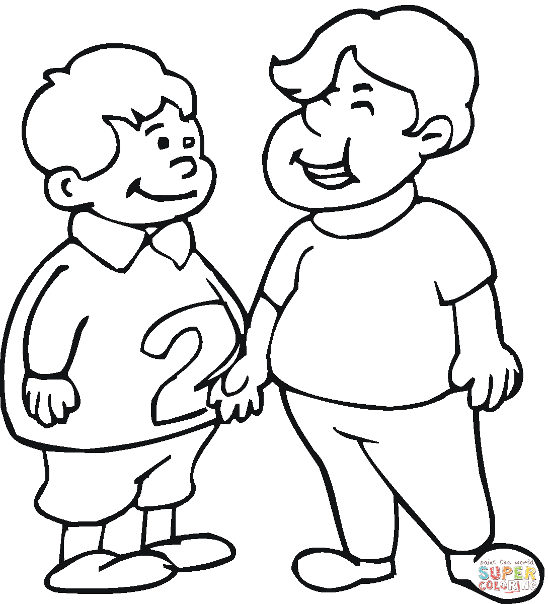 Dibujo De Dos Ninos Pequenos Para Colorear Dibujos Para Colorear Imprimir Gratis