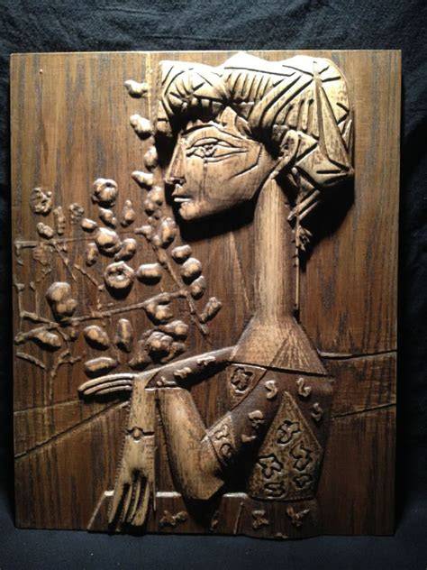 hand  picasso carved wood art  gomez carvings