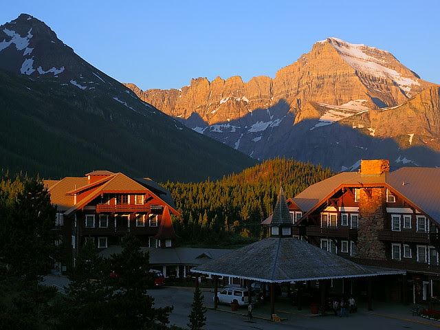 IMG_0539 Many Glacier Hotel and Mount Gould, Sunrise, Glacier National Park