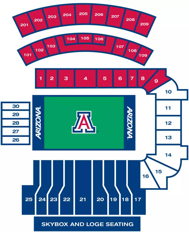 University Of Arizona Stadium Map