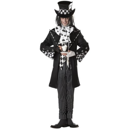 Men'S Dark Mad Hatter Fractured Fairytale Goth Costume (Multicolor-Medium)  