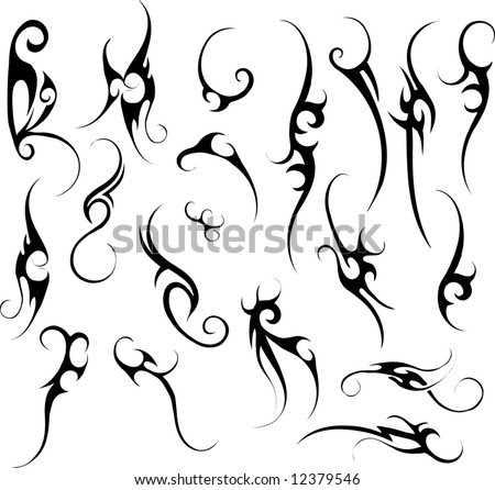 stock vector : tattoo set