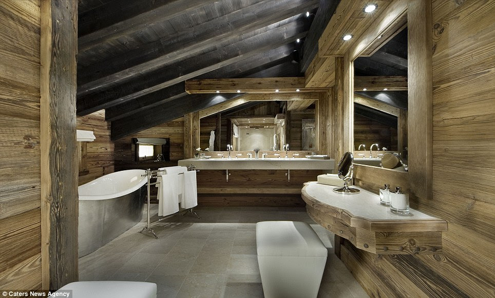 En-suite: The two master bedrooms have their own private bathrooms, complete with a beaten silver tub and luxury bath and body products