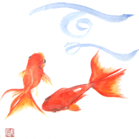 絵手紙いろいろ 金魚3