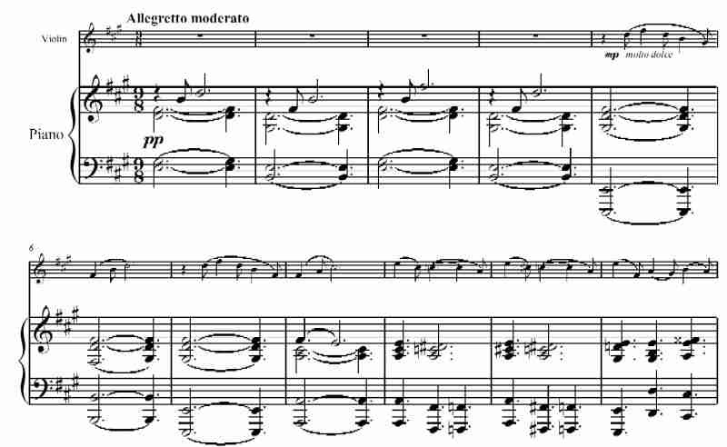  Franck, Sonata in A maj, Mvt. 1, mm 1 - 11