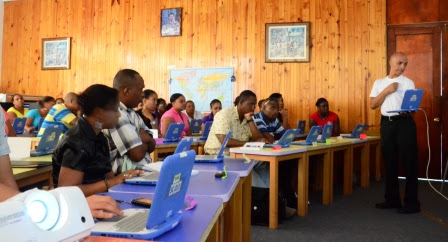 Teachers following a training session