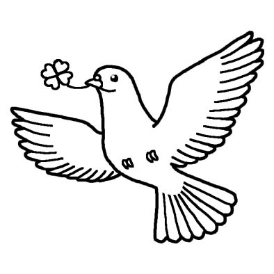 ハト 鳥 動物 無料 白黒イラスト素材