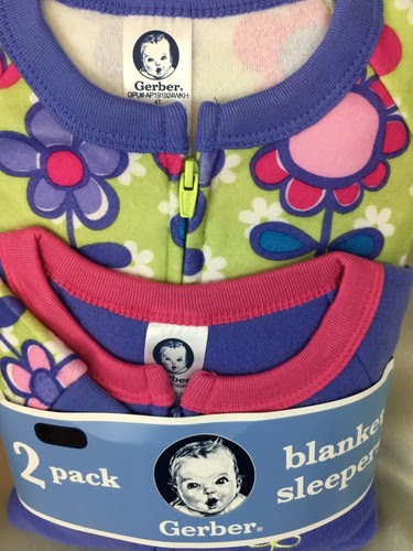 toddler-Girl-2-pack-footie-pajamas-blue-or-green-3T-4T-blanket-sleeper-Gerber