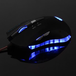 2400dpi Wired Blue LED Gaming Game Mice Mouse Optical 6 Buttons for