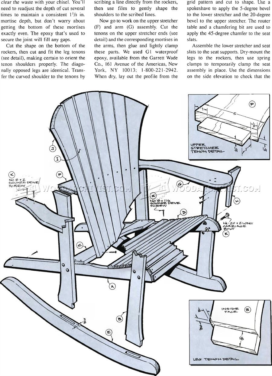 Adirondack Rocking Chair Plans • WoodArchivist