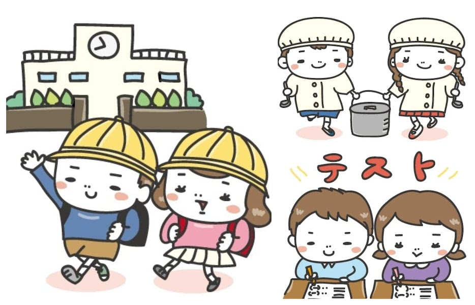 学校生活のかわいい無料イラスト集 白黒 カラー 校舎 給食 テストetc It News