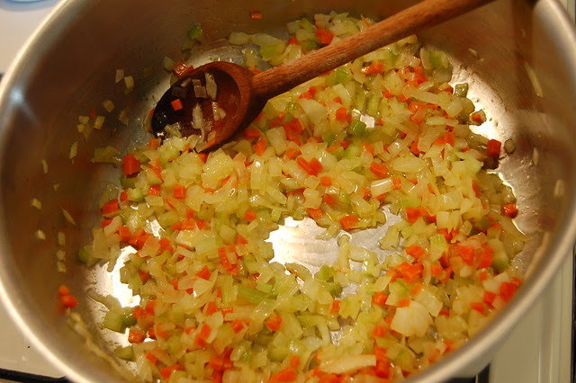 Cooking the soffritto