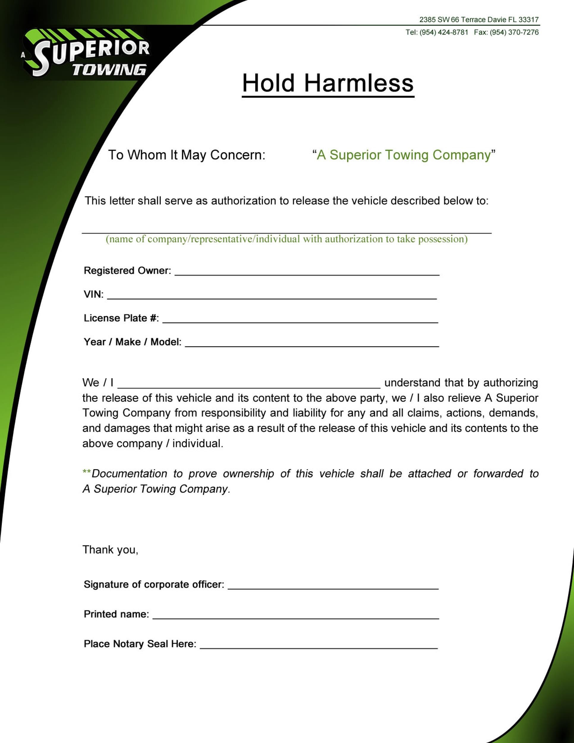 40+ Hold Harmless Agreement Templates (Free) ᐅ TemplateLab
