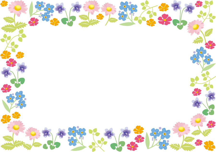 フリーイラスト スミレやマーガレットなどの花のフレームでアハ体験 Gahag 著作権フリー写真 イラスト素材集