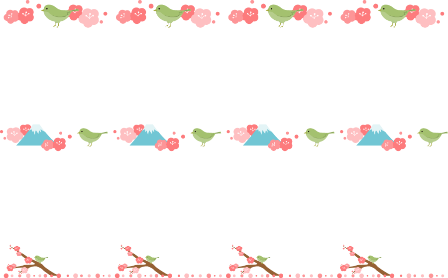 フリーイラスト 3種類の鶯と梅の花の飾り罫線でアハ体験 Gahag 著作権フリー写真 イラスト素材集