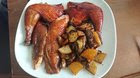 [Homemade] I made crispy sticky roast chicken with mushroom and potatoes roasted in chicken drippings
