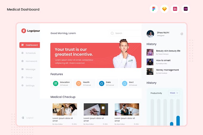 دانلود رابط کاربری و قالب Medical Dashboard
