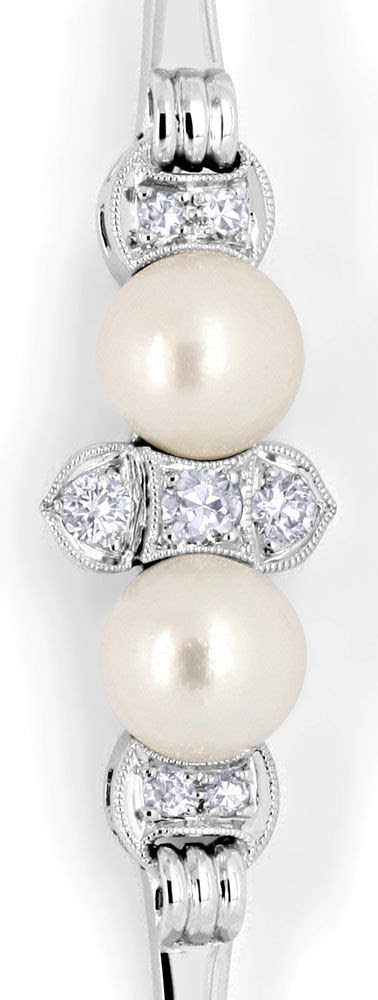 Original-Foto 2, DIAMANT-PERLEN-WEISSGOLD-HANDARBEITS-BROSCHE LUXUS! NEU