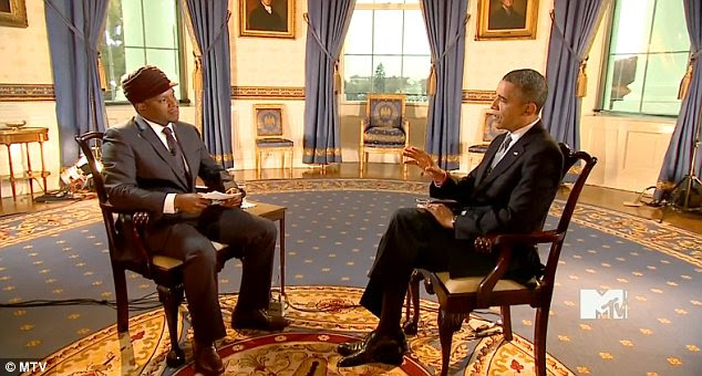 Sit-down: The President was interviewed by MTV News anchor Sway Calloway