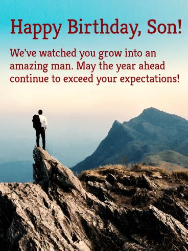 Gifts as unique as they are. To an Amazing Man - Happy Birthday Wishes Card for Son