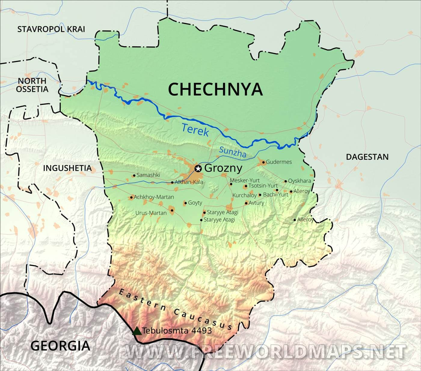 Where Is Chechnya Located On The World Map