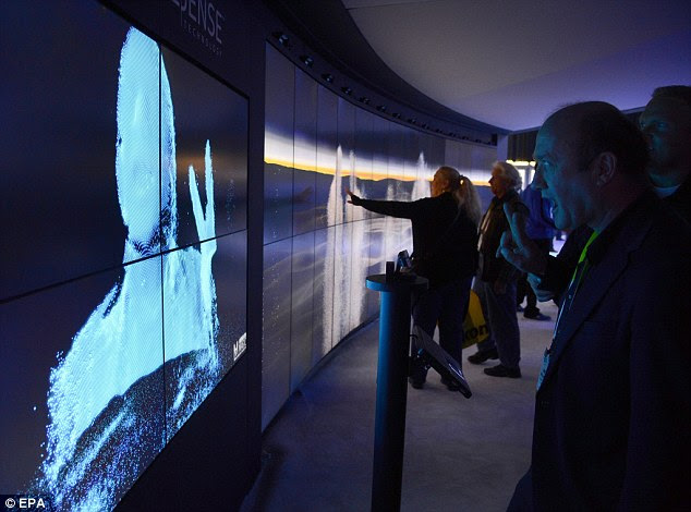 Giant screens driven by Intel's Realsense technology at the 2015 International Consumer Electronics Show (CES) in Las Vegas